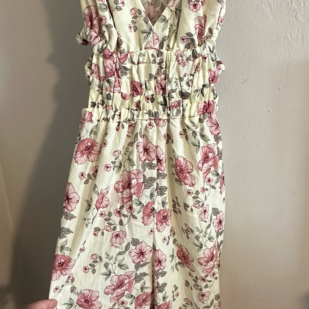 Floral Romper in Pink and Cream